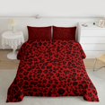 thumbnail image 2 of Homewish Leopard Print 3 Pieces Queen Comforter Set For Teens Boys Girls,Black Red Ultra Soft Bedding Sets,Abstract Geometric Bedding Comforter Set,Breathable Home Decor,Reversible, 2 of 8