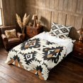 thumbnail image 3 of Manfei Southwestern Geometric Twin Sheets, Hippie Aztec Bedding, Brown, Black and White, Reversible 3-Piece1 Flat Sheet + 1 Fitted Sheet + 1 Pillowcase, 3 of 6