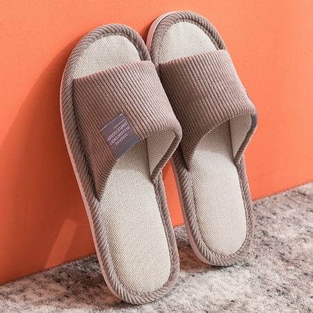 

Indoor Bedroom Women House Shoes Spring Autumn Ladies Footwear Unisex Lovers Flat Shoe Home Slippers Flip Flops Flax Slippers