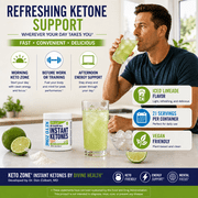 Dr Colbert, MD Instant Ketones Powder | Limeade Flavor | Keto Zone | Divine Health | Recommended in The Keto Zone Diet Book | GoBHB | Exogenous BHB Ketone Salts | 4.59oz | 21 Servings