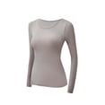 thumbnail image 5 of Thermal Underwear Set for Women,Soft Stretch Lightweight Loungewear Sleepwear,2 Piece Crew Neck Top and Long Pant,Basic Warm Winter Pajamas, 5 of 6