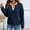 01 Navy, variant on YueHuiYing Women's Fashionable Lace-trimmed V-neck Sweater In Solid Color Loose Long-sleeved Knitted Sweater