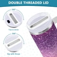 thumbnail image 5 of 40 oz Tumbler With Handle Stainless Steel Insulated Tumbler With Lid for Car Cup Holder Pink and Purple Glitter Pattern, 5 of 9