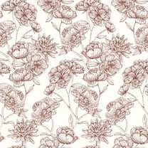 NuWallpaper Gilded Floral Oxblood Peel and Stick Wallpaper