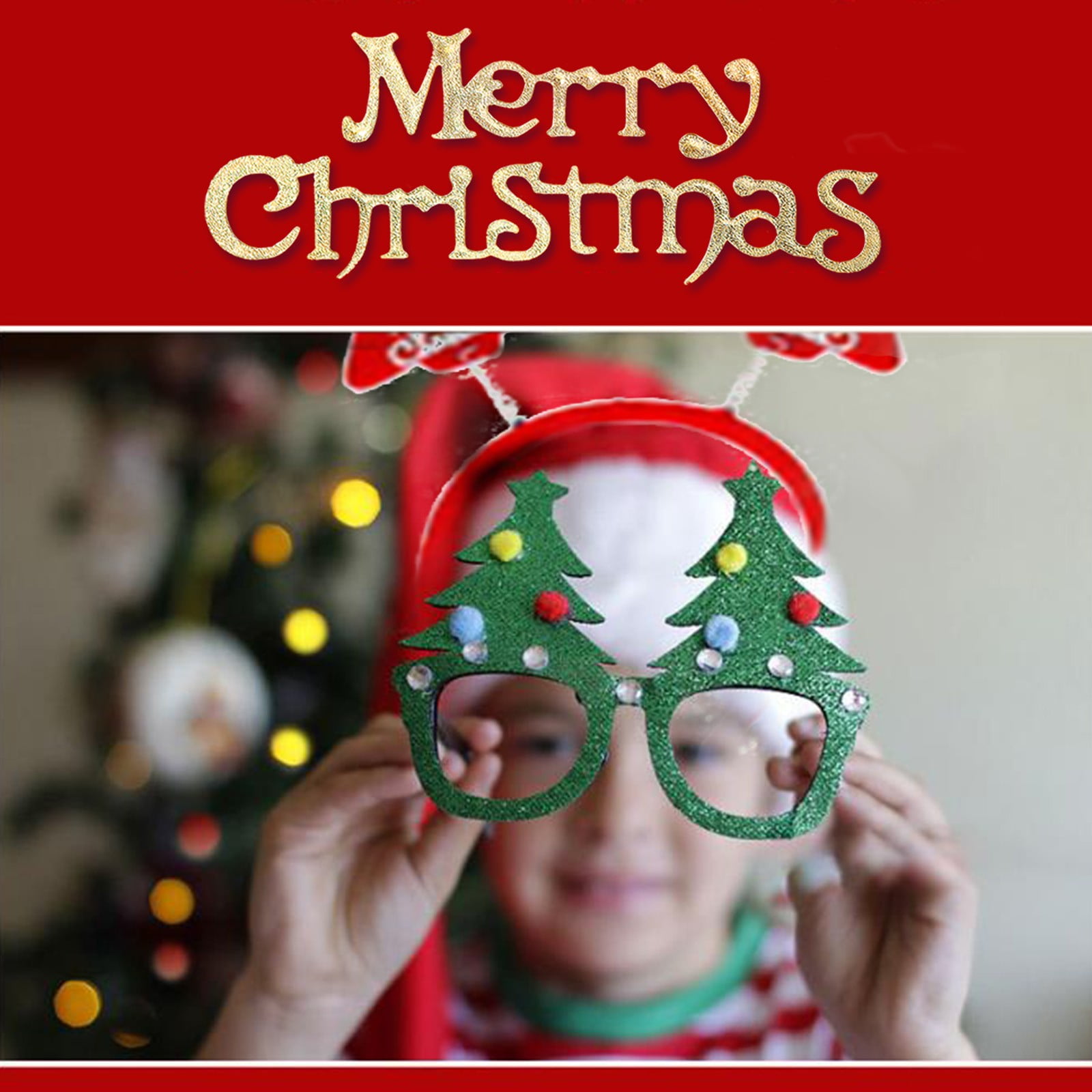 Yhmxh Décorations De Noël Fournitures De Costume De Fête De Noël, Cadres De Lunettes De Fête De Noël Chapeau De Noël Bandeaux Ensemble, Accessoires De Fête De Noël Accessoires De Cabine De