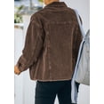 thumbnail image 6 of Asyoly Womens Corduroy Shacket Jacket Button Down Long Sleeve Solid Color Casual Keep Warm Coats Outwear With Pockets, 6 of 8