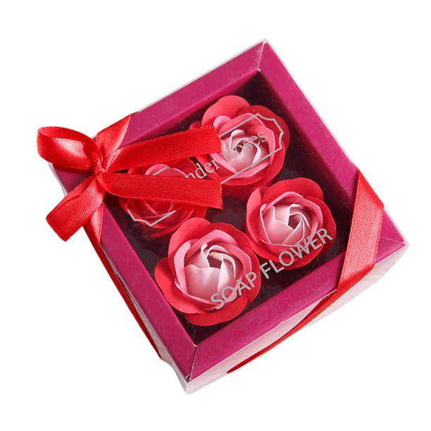 Jabón de baño con aroma floral, pétalos de rosa, 4 unidades, jabón con forma de pétalos de rosa, ideal para ella, adolescentes, niñas y mamás en cumpleaños