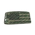 thumbnail image 2 of Uemuo Jungle Green Camo USA Flag Printed Leather Pencil Case, Pencil Pouch, Portable Pencil Bag, Pen Case for& Office, 2 of 7
