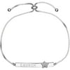 Personalized Planet Diamond Accent Sterling Silver Engraved Bar Adjustable Star Bracelet