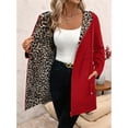 thumbnail image 6 of Women'S Reversible Hooded Casual Coat Full Zip Up Windbreaker Two - Sided Jacket Red L, 6 of 10