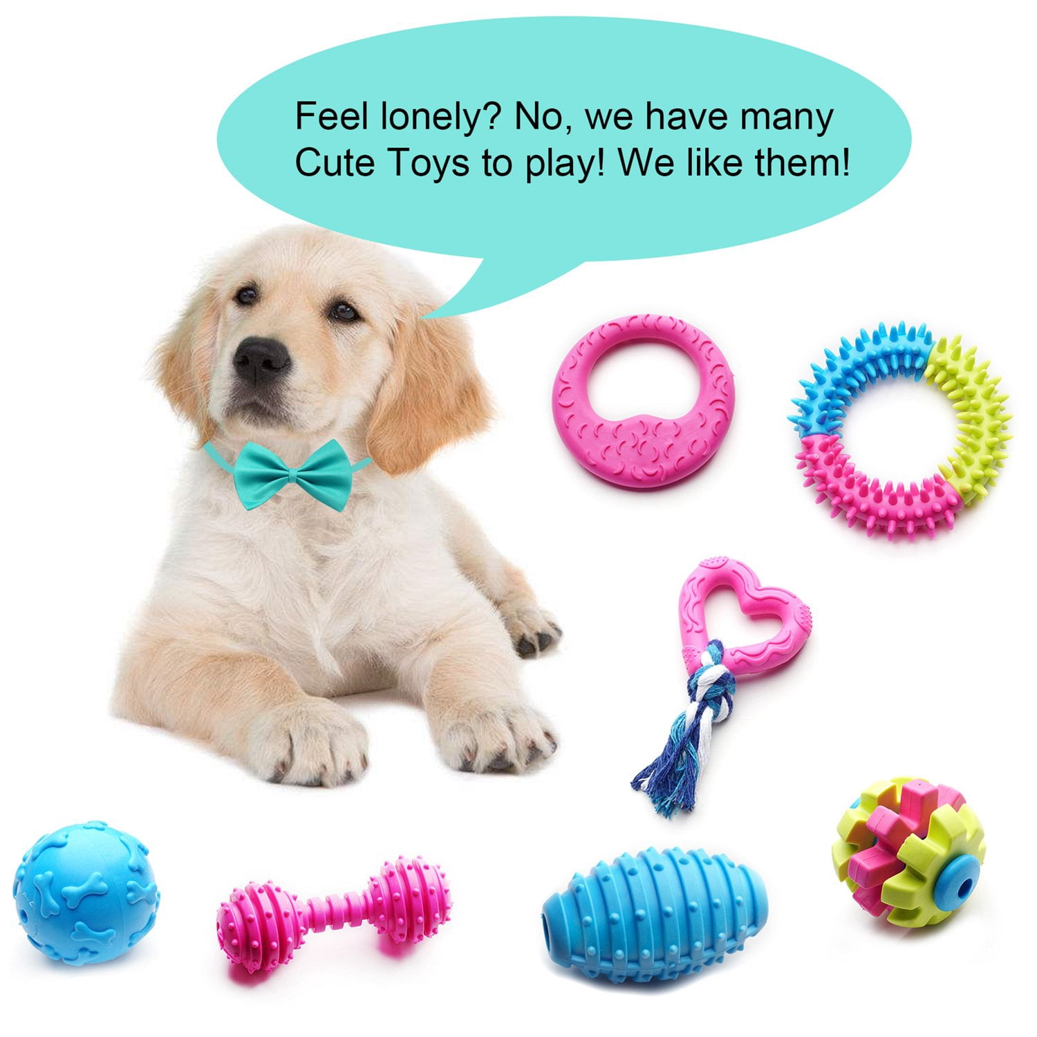 Small Dogs Puppy Toys 17pack Cute Variety Shape Multi Colors Designs To Bite Anytime Enjoy Supplies