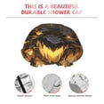thumbnail image 3 of KLL Cool Black Gold Dragon Pattern Shower Cap & Bath Cap for Women,Reversible Oversized Waterproof Shower Caps for all Hair Lengths,Elastic Reusable Bathing Hair Cap, 3 of 6