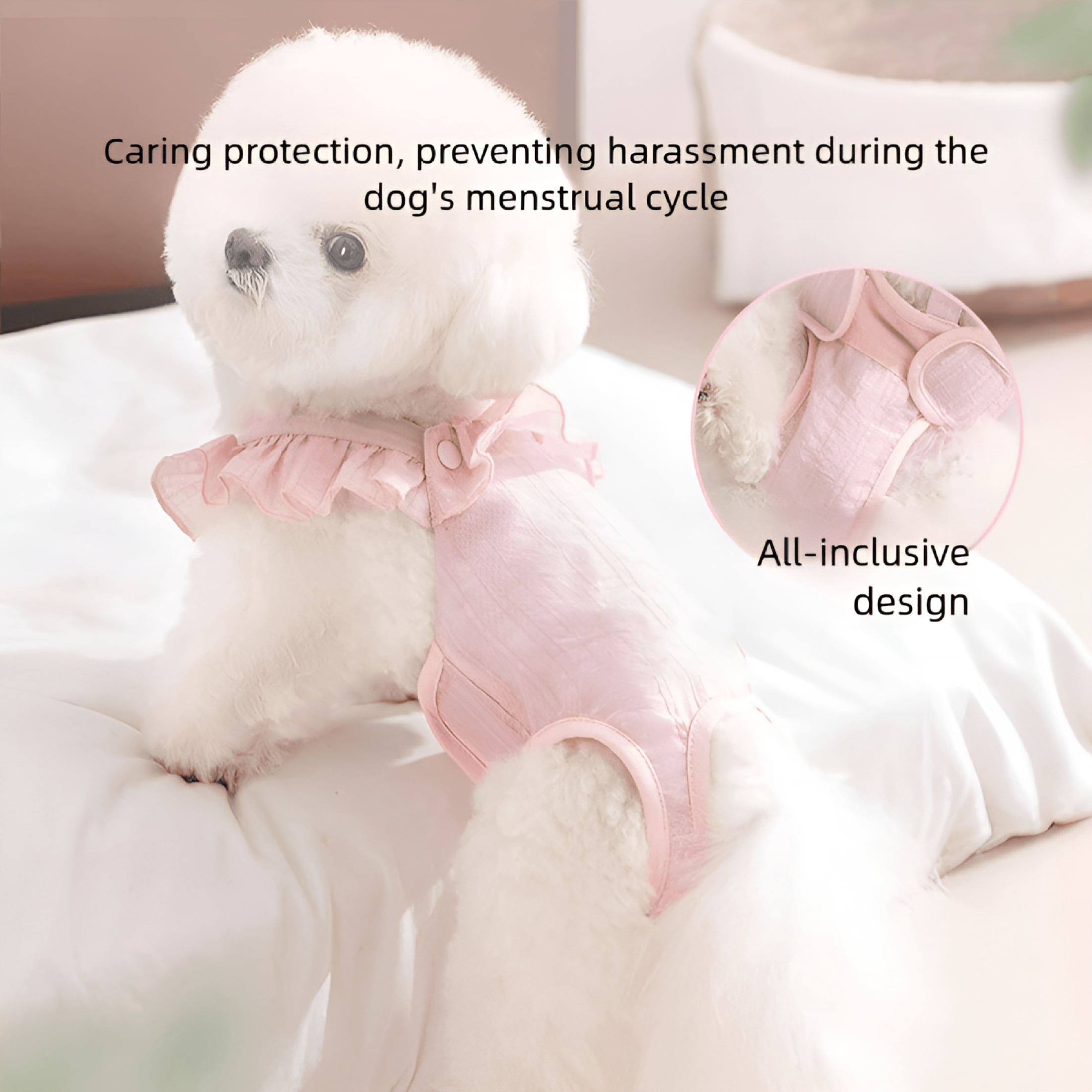 OITY 3 Pack Female Dog Menstrual Diapers - Heat Cycle Sanitary Pants, Breathable Striped Jacquard Fabric Doggie Diapers for Female Dogs