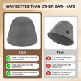 thumbnail image 4 of Gorro de sauna Uxcell para hombres y mujeres, gorro de lana para Banya/casa de baño/protección de cabeza, accesorios unisex para casa de baño [Gris], 4 of 6