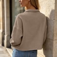 thumbnail image 6 of Lmnyox Women's Crop Jackets Textured Button Down Collared Coats Loose Solid Color Jackets with Pockets, 6 of 9