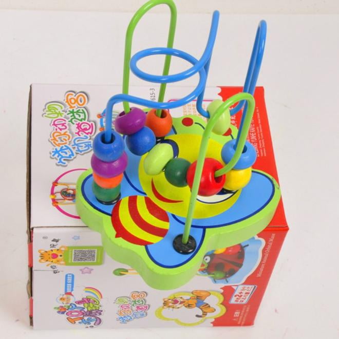 Colorful Wooden Around Beads For Infant Children Kids Educational Game Toy Hot 