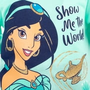 Disney Aladdin Little Girls' 2-Piece T-Shirt and Leggings Set Jasmine Mint Navy
