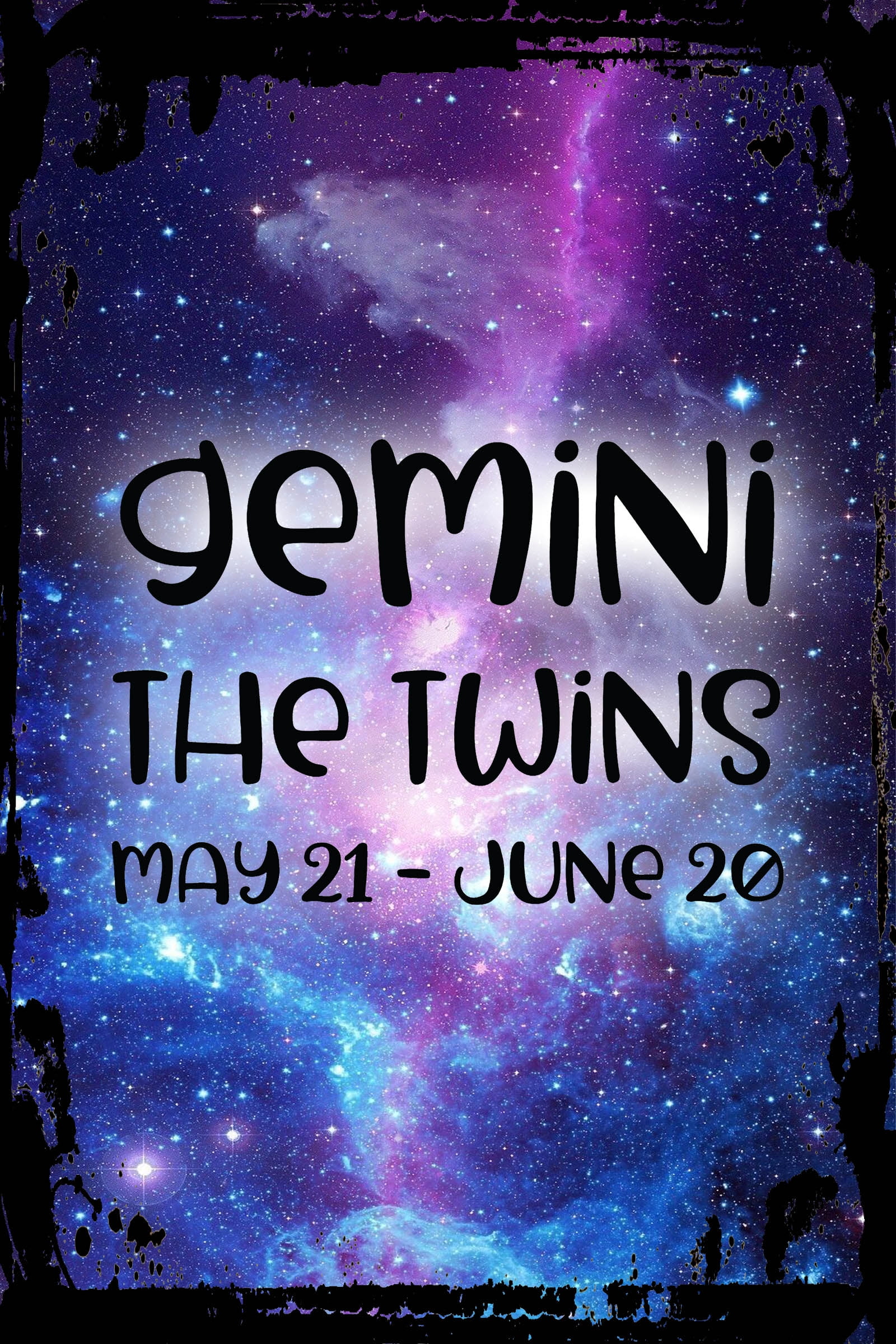 Galaxy Inspirational Wall Art Gemini the twins funky May 21-June 20