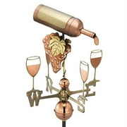 Good Directions Wine Bottle Weathervane, Pure Copper - 18"L