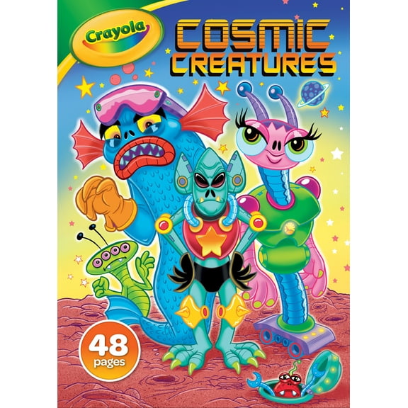 Crayola Cosmic Creatures, 48 page Coloring Book, Gift for Kids