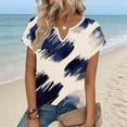 thumbnail image 1 of LVHAOGJOB T-Shirts à Manches Courtes pour Femmes Tunique Col en V Chandail pour Dames, 1 of 6