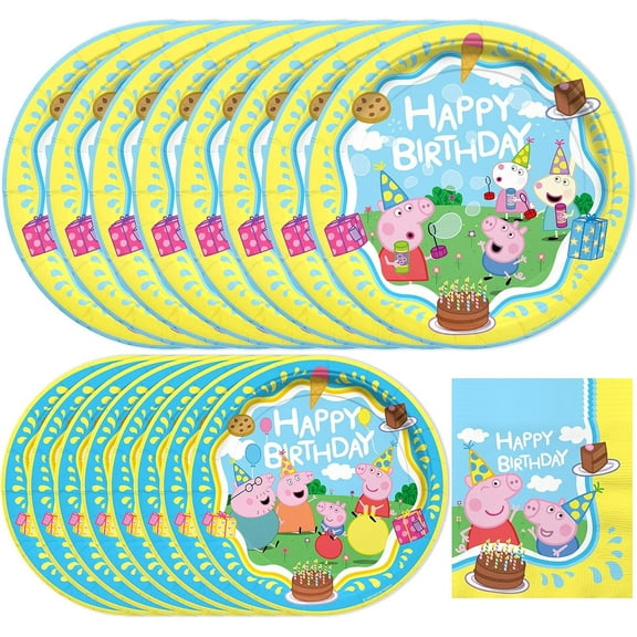 Peppa Pig Party Tableware Starter Set for 16 Guests