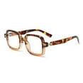 thumbnail image 6 of Tortoiseshell Folding Square Anti-blue Light Plastic Reading Glasses 3.50, Comfortable Oversized Spring Hinges Foldable Readers +3.50 Strength With Case, 6 of 10