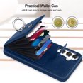 thumbnail image 4 of Petocase for Samsung Galaxy A54 5G Wallet Case,with Card Holder and 360 ° Rotatable Ring Holder,TPU Frame PU Leather Phone Cover with Back Card Slots Rugged Shockproof,Blue, 4 of 7