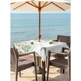 thumbnail image 3 of Outdoor Tablecloth with Umbrella Hole for Patio/Picnic/Party/Camping, Green Eucalyptus Leaves Waterproof Table Cloth Square Cover Washable, Birds Flowers Spring Watercolor Floral (60"x 60"), 3 of 8