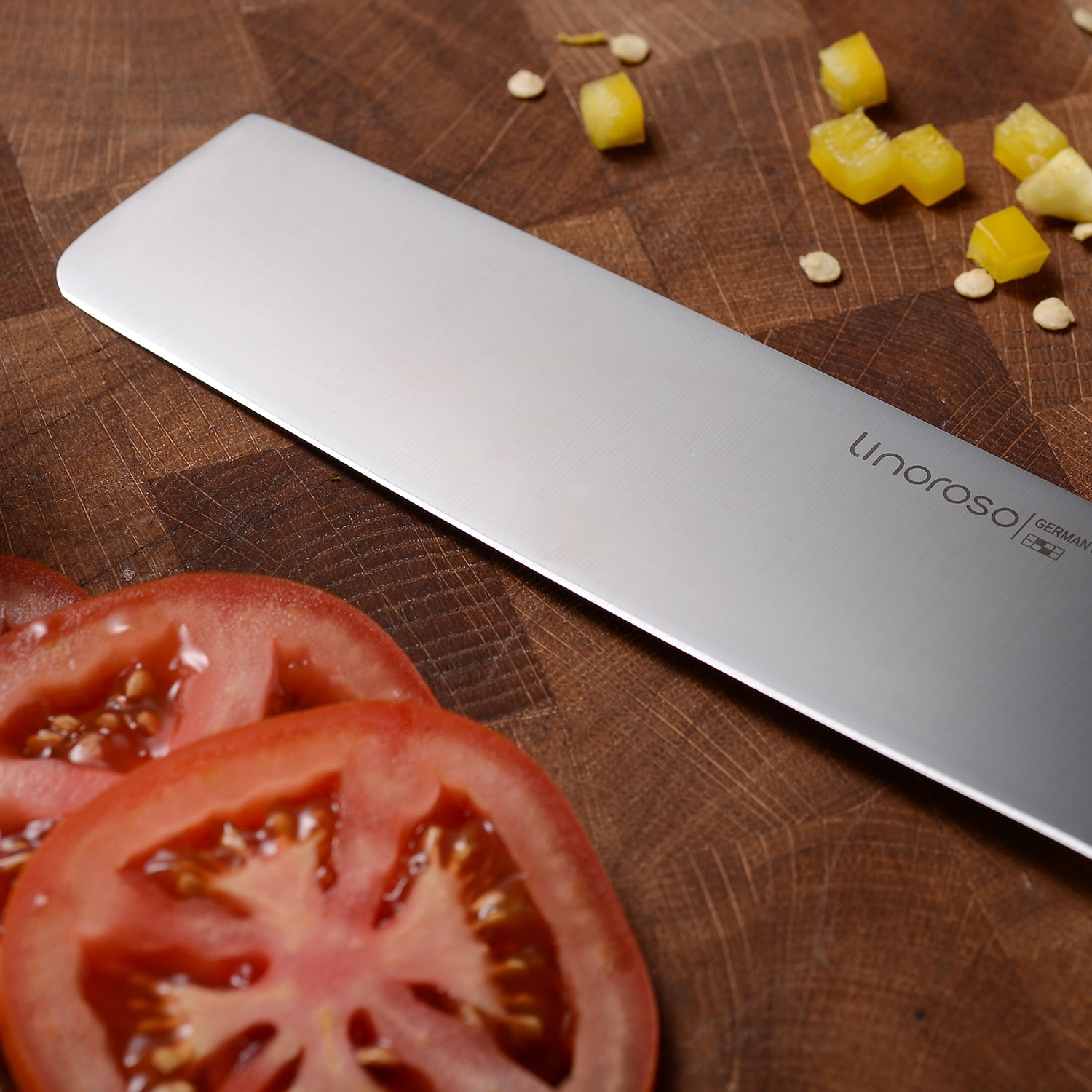 Linoroso 7 inch Nakiri Knife Vegetable Cleaver Kitchen Knife, German High Carbon Stainless Steel