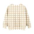 thumbnail image 4 of Trupants Big Girls Gingham Sweatshirt, 11T Khaki - Soft Stretchy with Kangaroo Pocket, Durable for School & Play, 4 of 6
