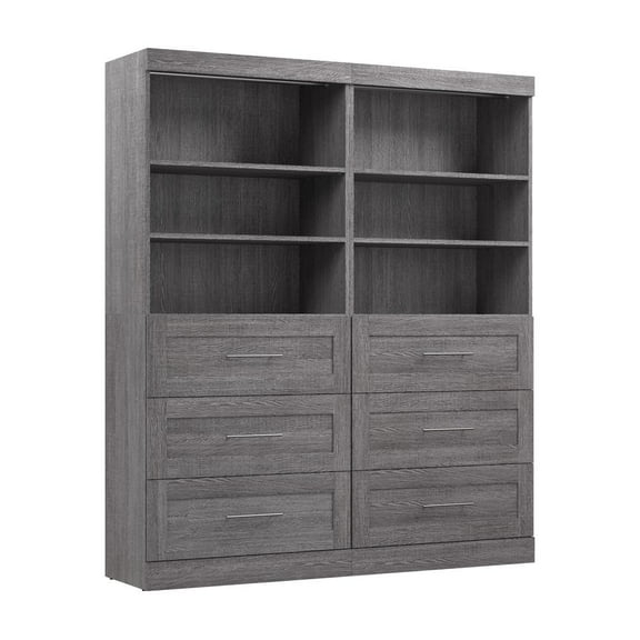 Pur by Bestar 72" Storage Kit in Bark Gray