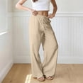 thumbnail image 5 of Dagugfen Athletic Pants for Women Loose Fitted Drawstring Elastic Waist Breathable Summer Casual Workout Full Length Pants, 5 of 8