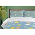thumbnail image 4 of Ambesonne Bird on a Wire Duvet Cover Sets, Winged Animal Clouds, 2-Queen, Blue Grey Multicolor, 4 of 7