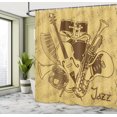 thumbnail image 5 of Ambesonne Retro Shower Curtain, Jazz Music Equipments, 69"Wx70"L, Cream Brown, 5 of 5