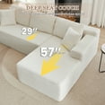 thumbnail image 4 of Muumblus Modular Sectional Sofa, Oversized L-Shape Cloud Couch, Modern Corduroy Sleeper Couches for Living Room, No Assembly Required, Beige White (Right Facing Chaise), 4 of 11