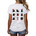 thumbnail image 6 of Frostluinai Christmas Cats Shirts for Women Crew Neck Short Sleeve Funny Xmas Party Tee Shirt Daily Walking Casual Tops S-3XL, 6 of 6