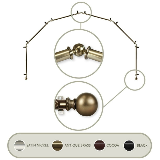 263 Inch Gold 6 Sided Bay Bendable Window Curtain Rod Com 263 Inch Gold 6 Sided Bay Bendable, Bendable Curtain Rod