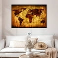 thumbnail image 2 of Elephant Stock Vintage World Map Wall Art - Horizontal Canvas Wall Art - Living Room Wall Decor - Map Canvas - Brown And Black Decor - 48" x 32", 2 of 8