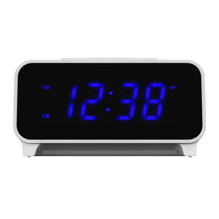 Emerson Smartset PLL AM/FM Dual Alarm Clock Radio with 0.9" Blue LED Display and LED Décor, CKS1500