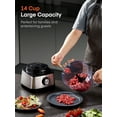 thumbnail image 3 of FOHERE 14 Cup 800w Food Processor, 2-Speed 6 Functions for Shredding, Slicing, Doughing, Emulsfying and Juicing, 3 of 11