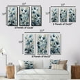 thumbnail image 4 of Designart "Leaf Foliage And Flowers Blue III" Floral Leaves Framed Wall Art Set Of 3 - Blue Leaves Frame Gallery Wall Set For Home Decor, 4 of 7