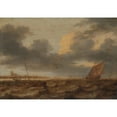 thumbnail image 3 of Jan Porcellis 18x14 Black Modern Framed Museum Art Print Titled - Fishing Boats in Choppy Waters (C. 1630), 3 of 5