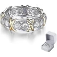 thumbnail image 1 of Anillo de diamante de moissanita completo cruzado con forma de circonita magnética, desatasca el torrente sanguíneo y los ganglios linfáticos, 1 of 5