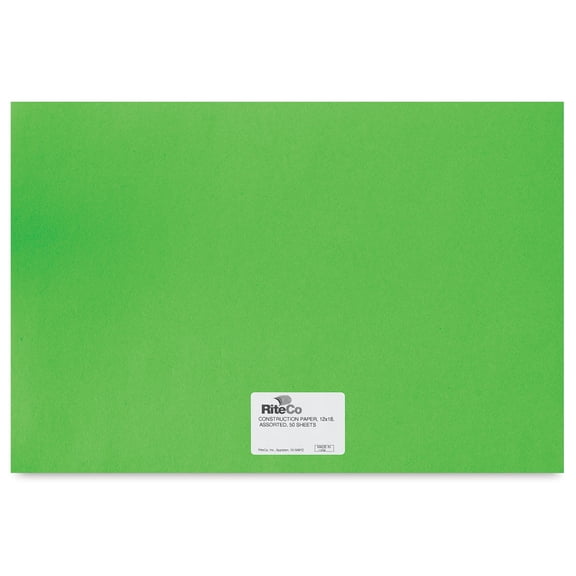RiteCo Construction Paper - Light Green, 12" x 18", 50 Sheets