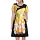 thumbnail image 1 of Easygdp Sunflower Gnomes 3 para Vestido Transpirable de Mujer, Vestido Suelto de Manga Corta con Pliegues y Bolsillos para el Verano, 1 of 6