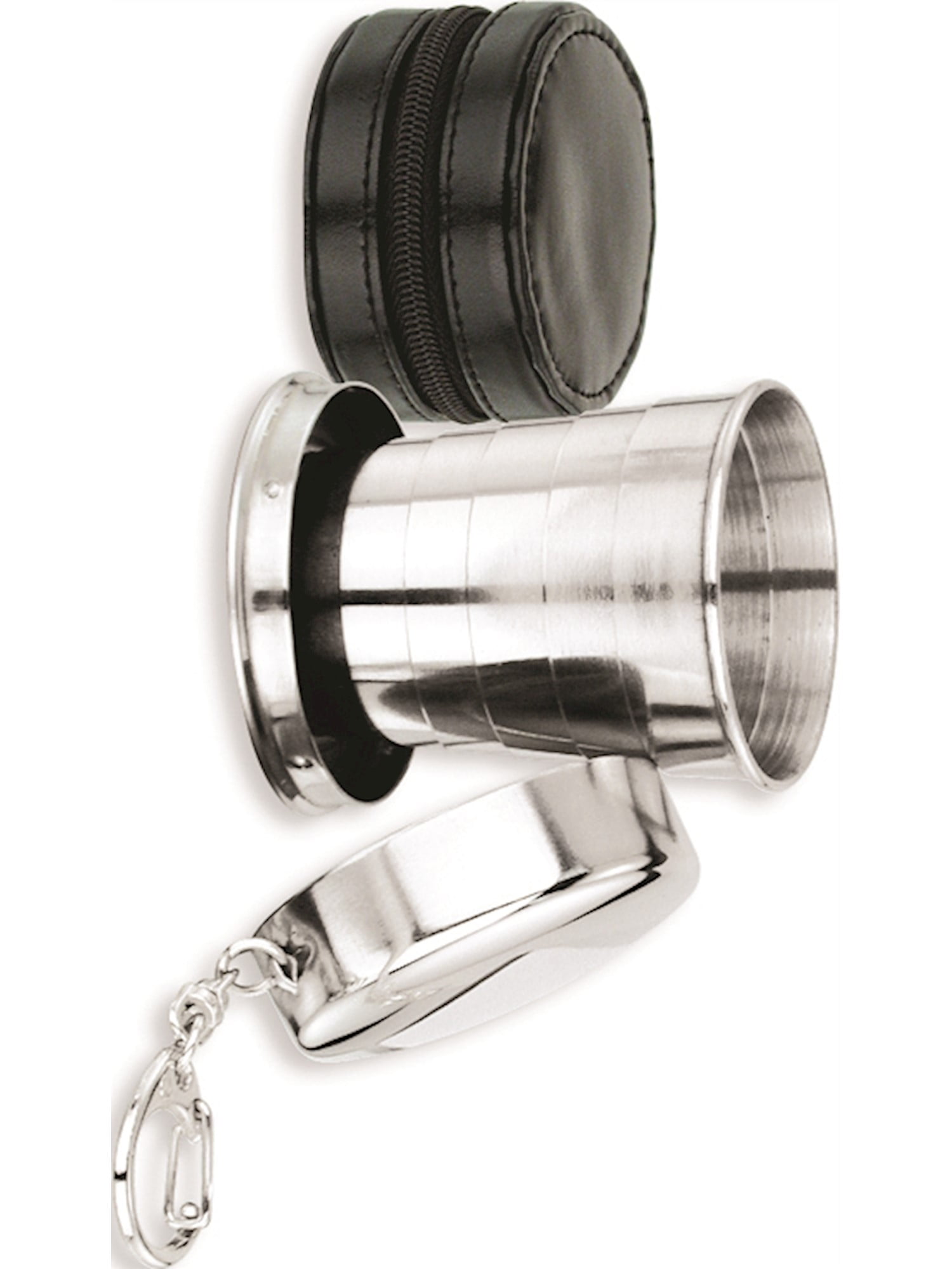 Stainless Steel Collapsible Cup Key Ring W/Black Case Designer Jewelry by Sweet Pea