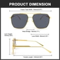 thumbnail image 6 of FEISEDY Retro Oversized Aviator Sunglasses for Women Men Trendy Square Shades UV400 Metal Sun Glasses B2874, 6 of 14