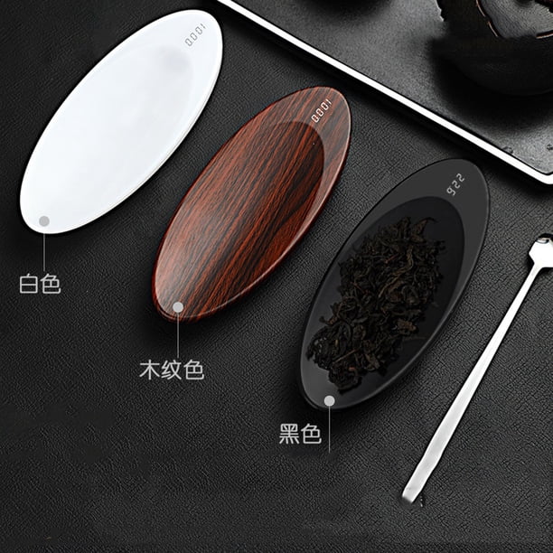 Escala de té 200g - Escala de gramos de cocina para té y café precisos • Báscula electrónica digital con pantalla LCD • Marrón y blanco