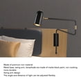 thumbnail image 4 of YLSHRF Swing Arm Wall Sconce Iron Black Hardwired E27 Bedroom Lighting, 4 of 8